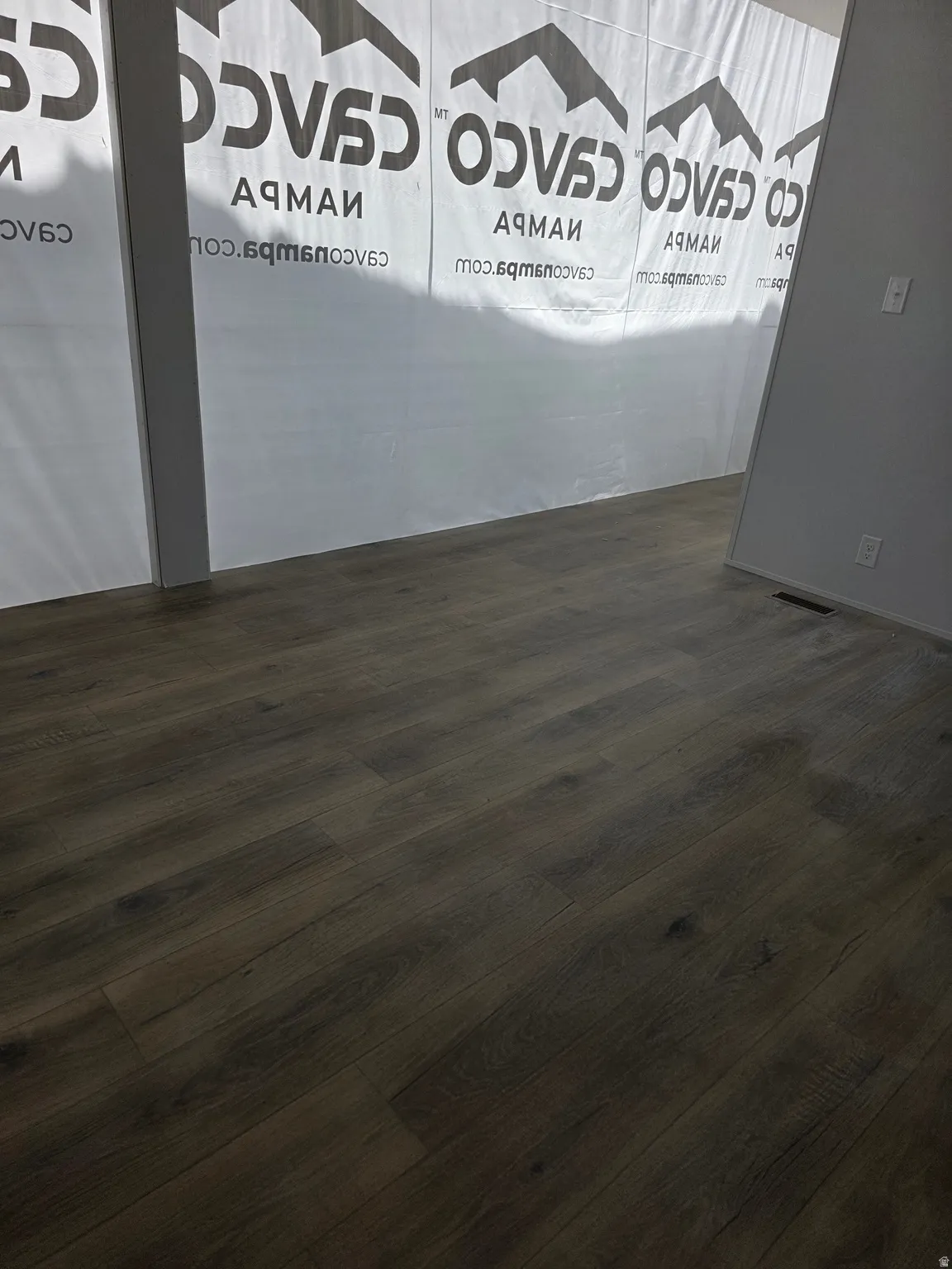 Dark wood-finish flooring