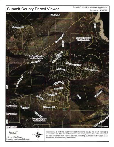 Summit County Parcel Viewer. Displaying property boundaries and geographical features for the property