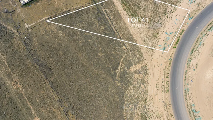 Aerial Property View. Showing the boundaries of Lot 41 and its area measurement