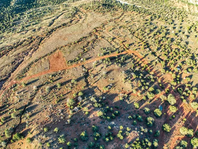 Expansive undeveloped land featuring natural terrain with scattered green foliage