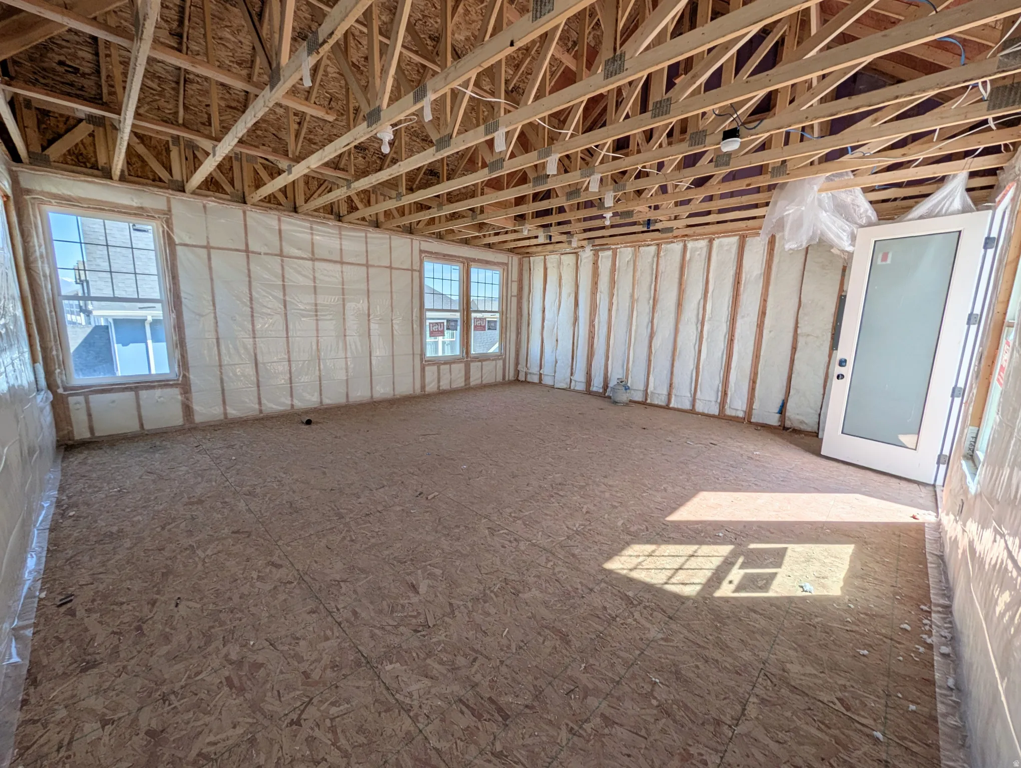Unfinished area above garage-9ft ceilings