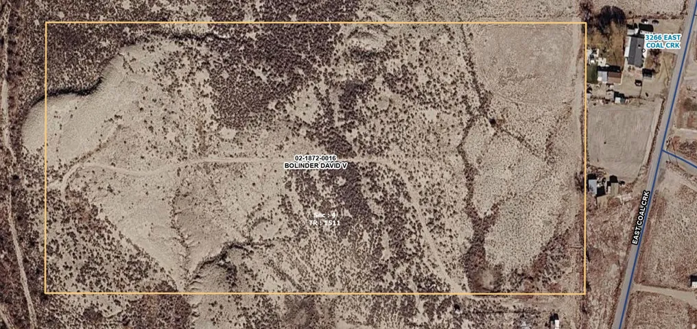 Aerial Parcel Map. Displaying the property boundary, identifying information, and surrounding geographical features