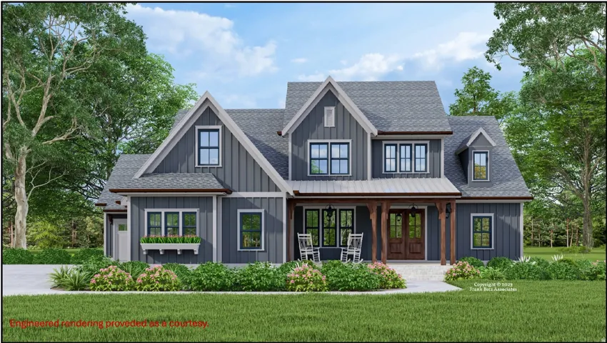 Craftsman-style exterior featuring a covered front porch with wood columns, dark gray vertical and horizontal siding, and a gabled roofline