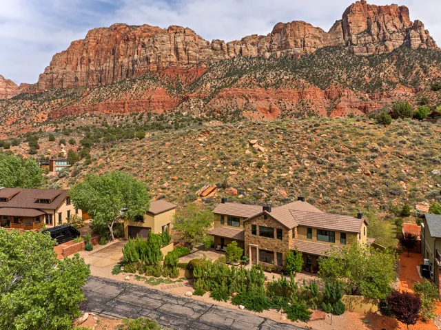 Mountainous terrain with natural red rock formations