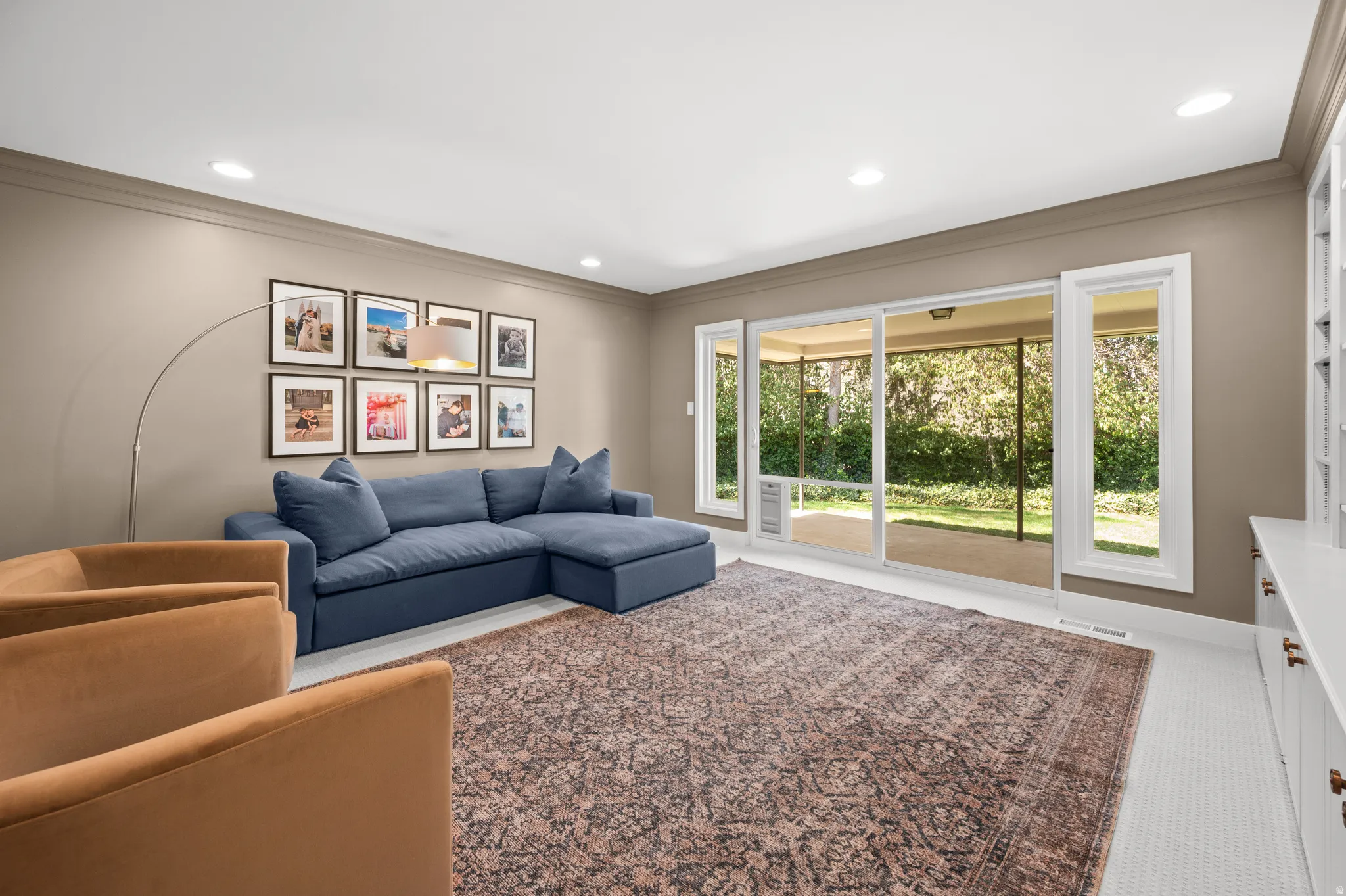 Spacious interior with neutral wall paint and white trim