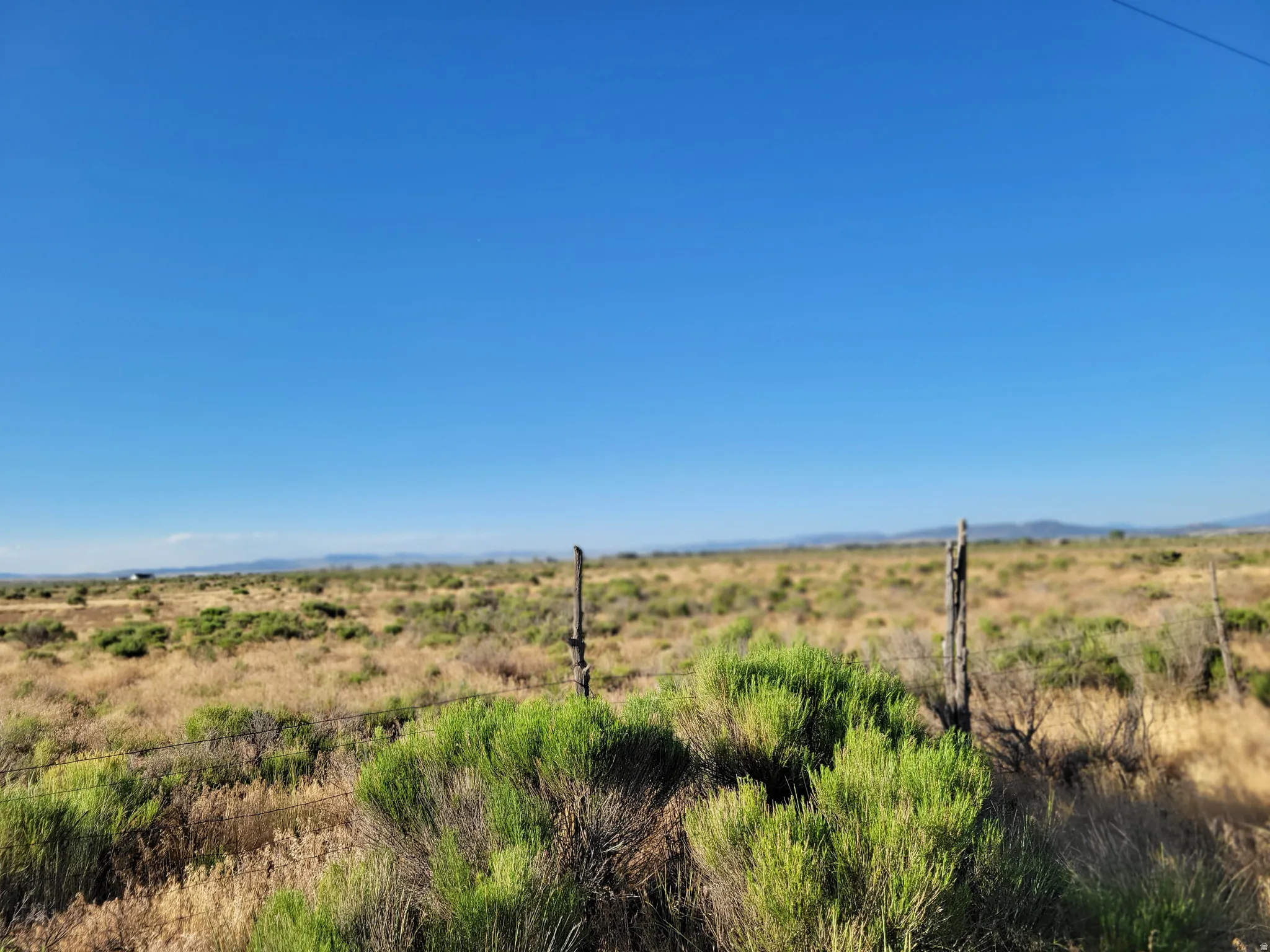 Expansive undeveloped land featuring natural vegetation and distant mountain ranges under a clear sky