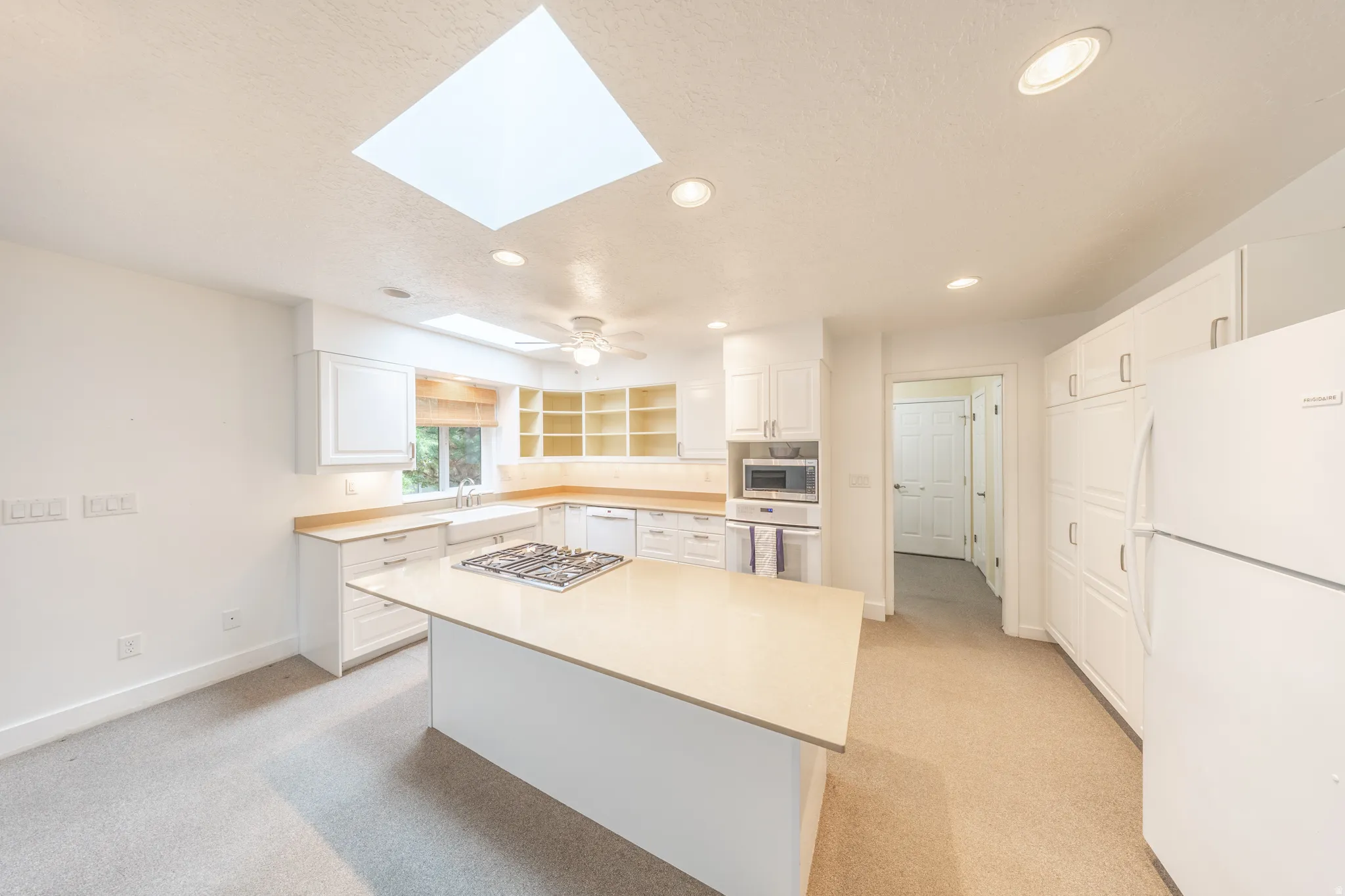 Pantry wall - built in wall oven, farmhouse sink