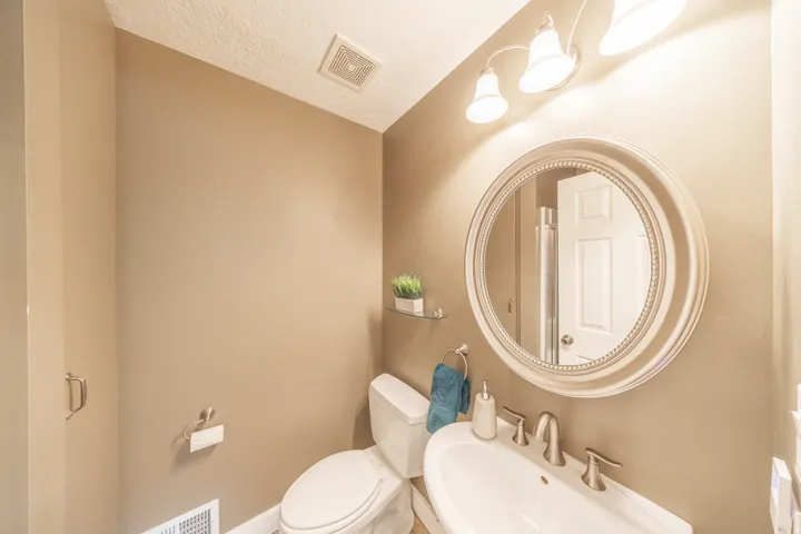 Main floor guest bathroom with shower