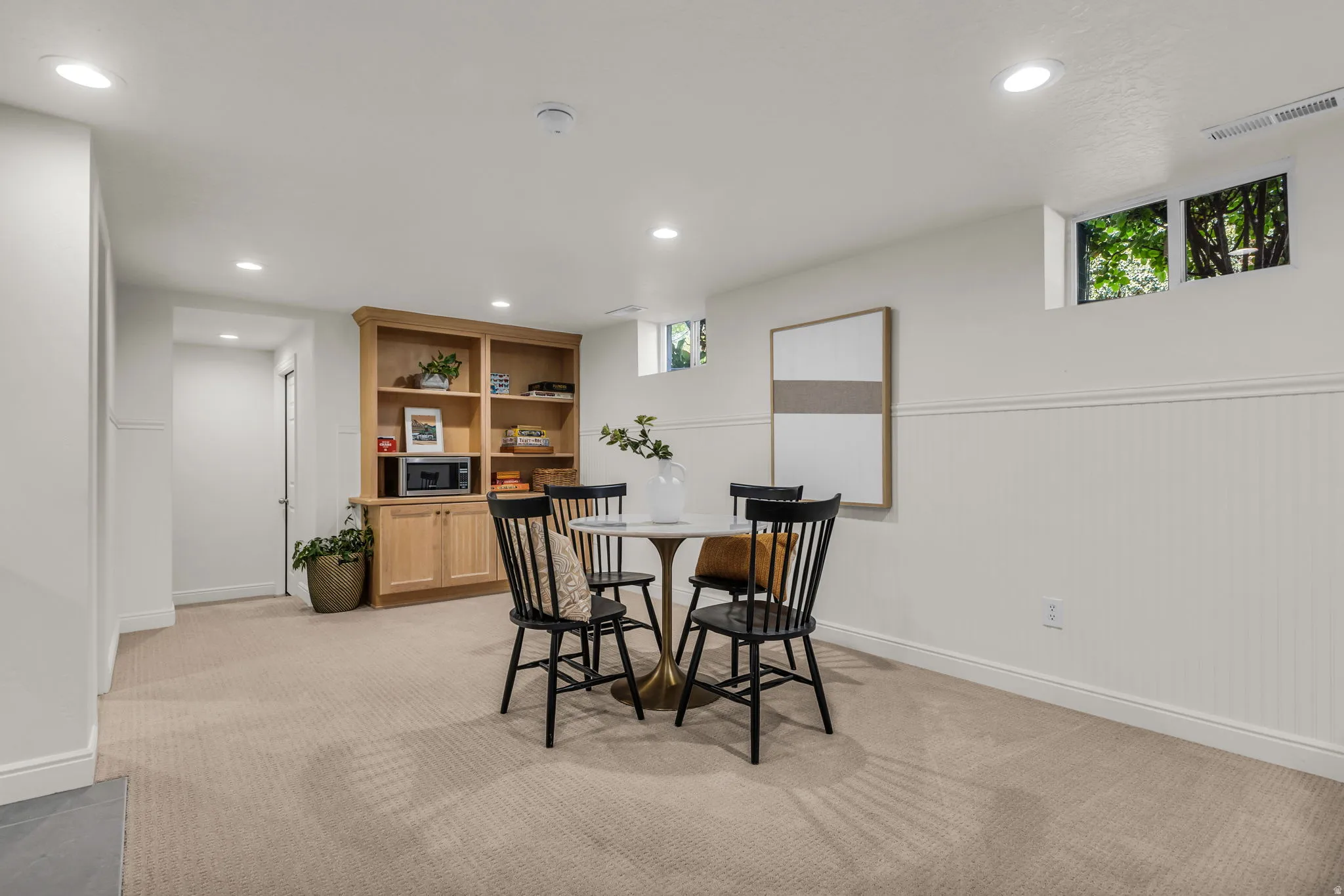 Bright basement kitchenette/family room