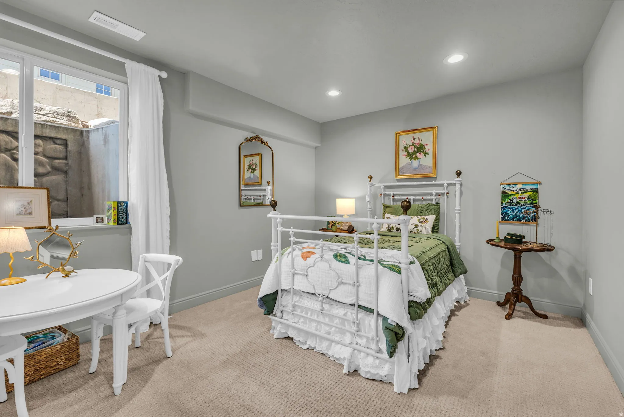 Basement bedroom with light-filled windows