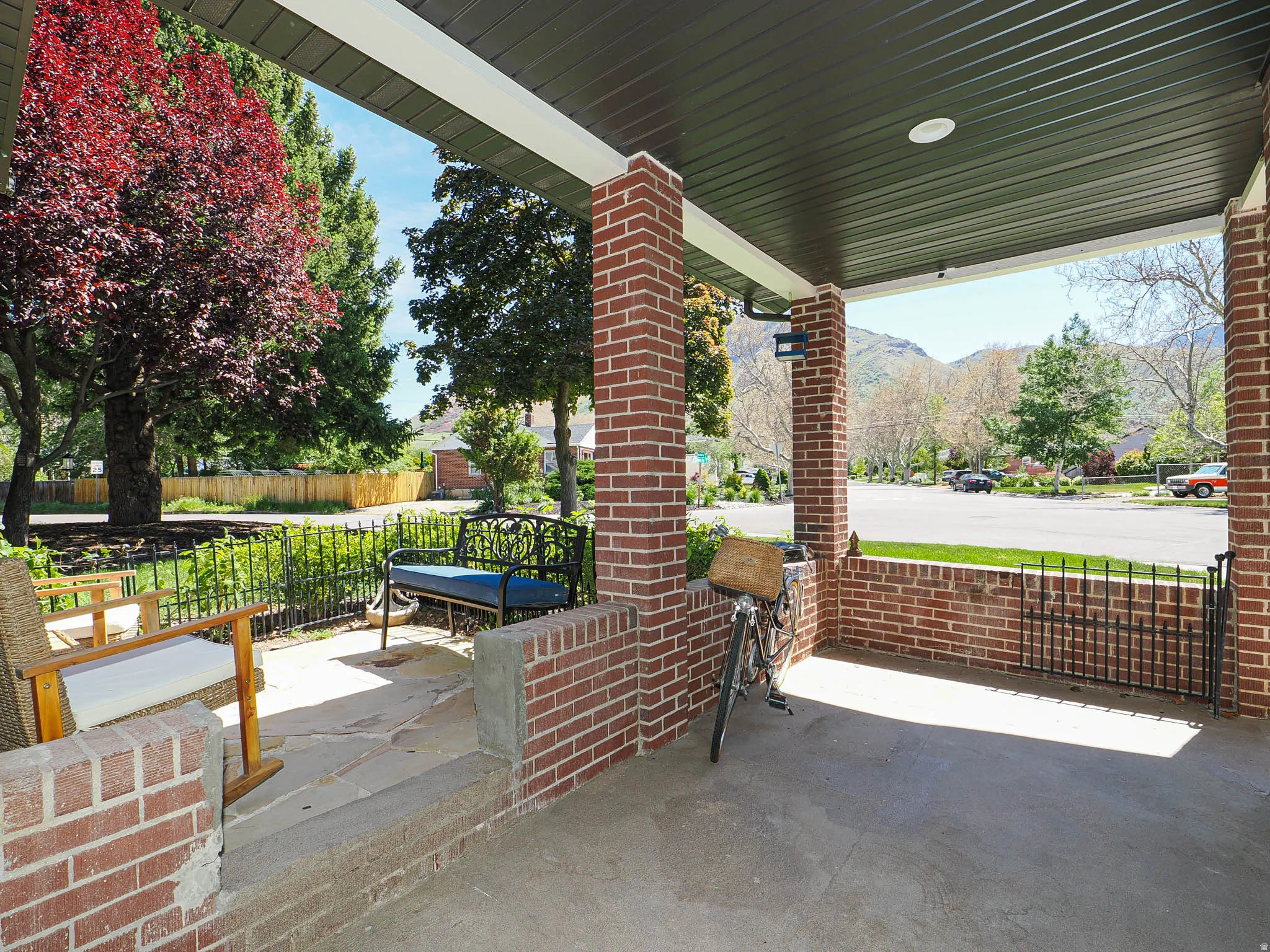 Front patio with views of the Wasatch Mountains.