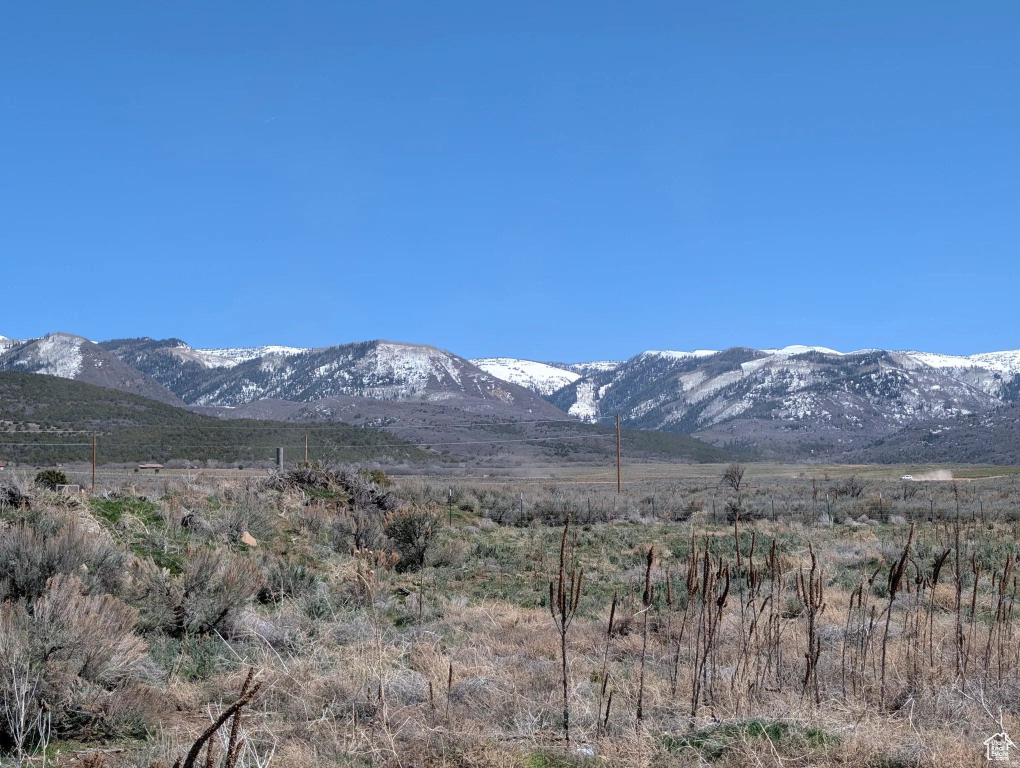 View of mountain background with rural landscape