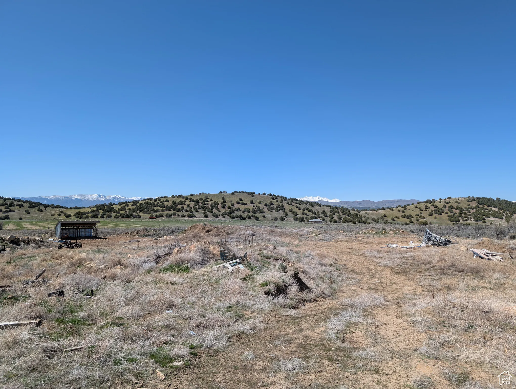 Mountain view with rural landscape