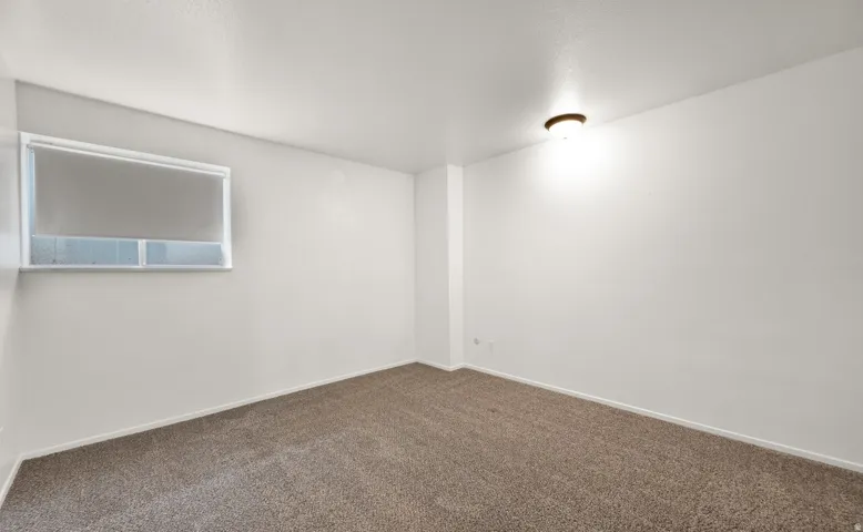Neutral wall color scheme with brown tone carpeting