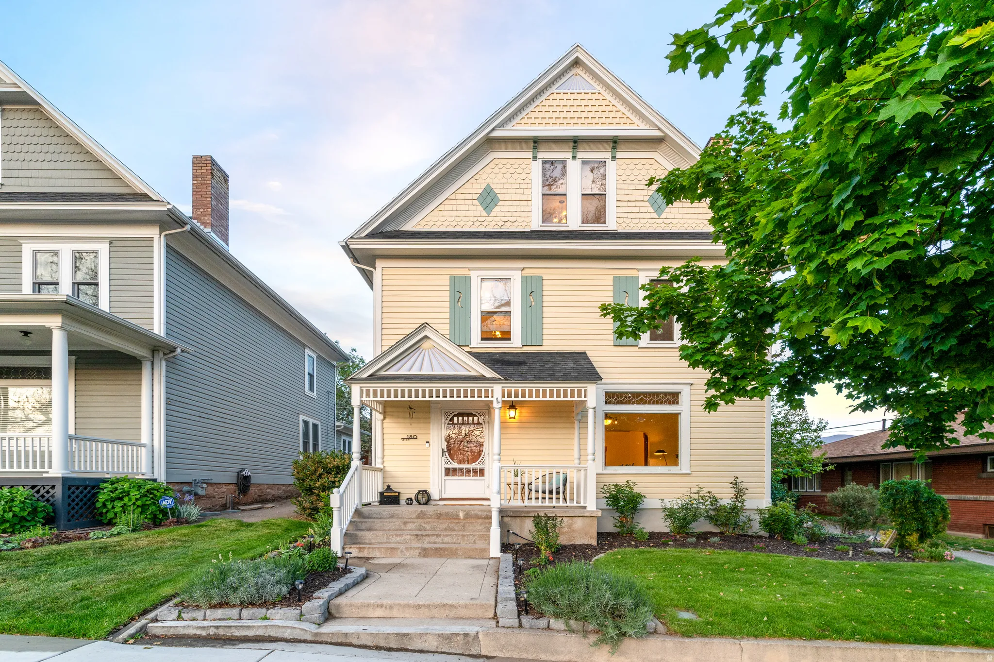Two-story residence with a covered front porch and a gabled roofline
