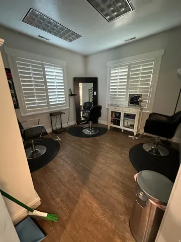 Commercial-grade wood-finish flooring offering a durable surface