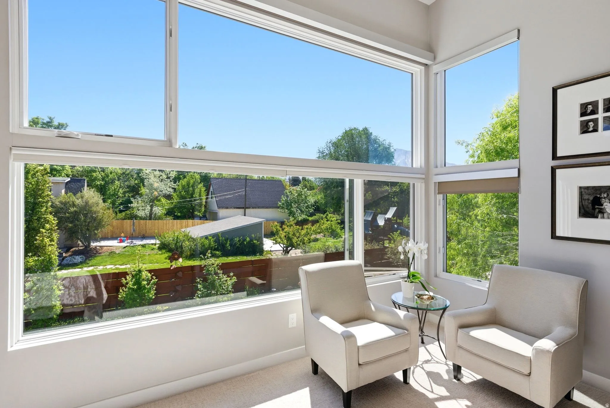 Wall of windows providing abundant natural light