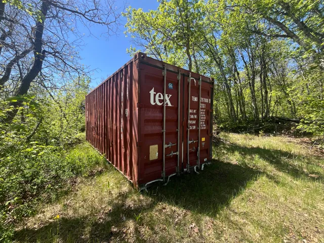 Container for camping gear - can stay or sellers will remove it.