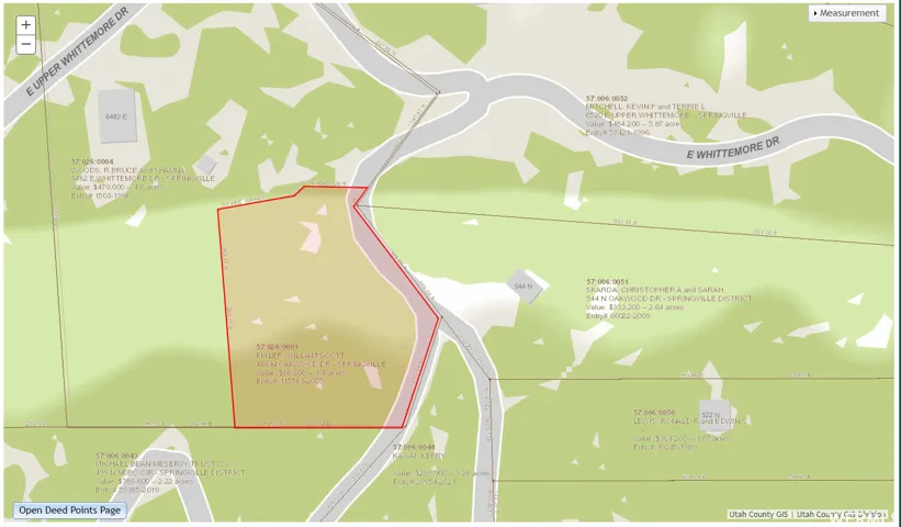 GIS Map. Displaying property boundaries, ownership details, and associated parcel numbers for the property