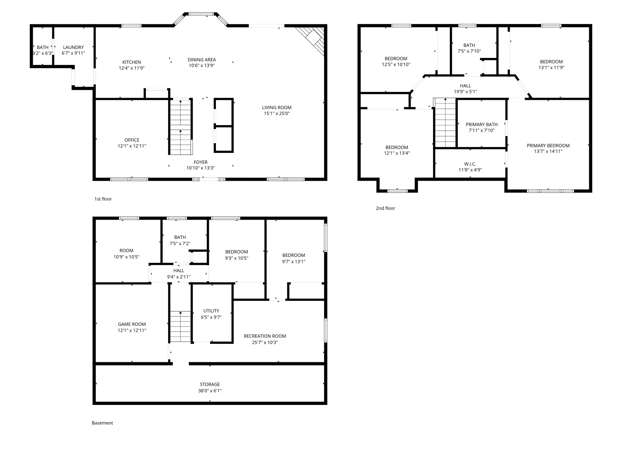Floor plan - All three floors