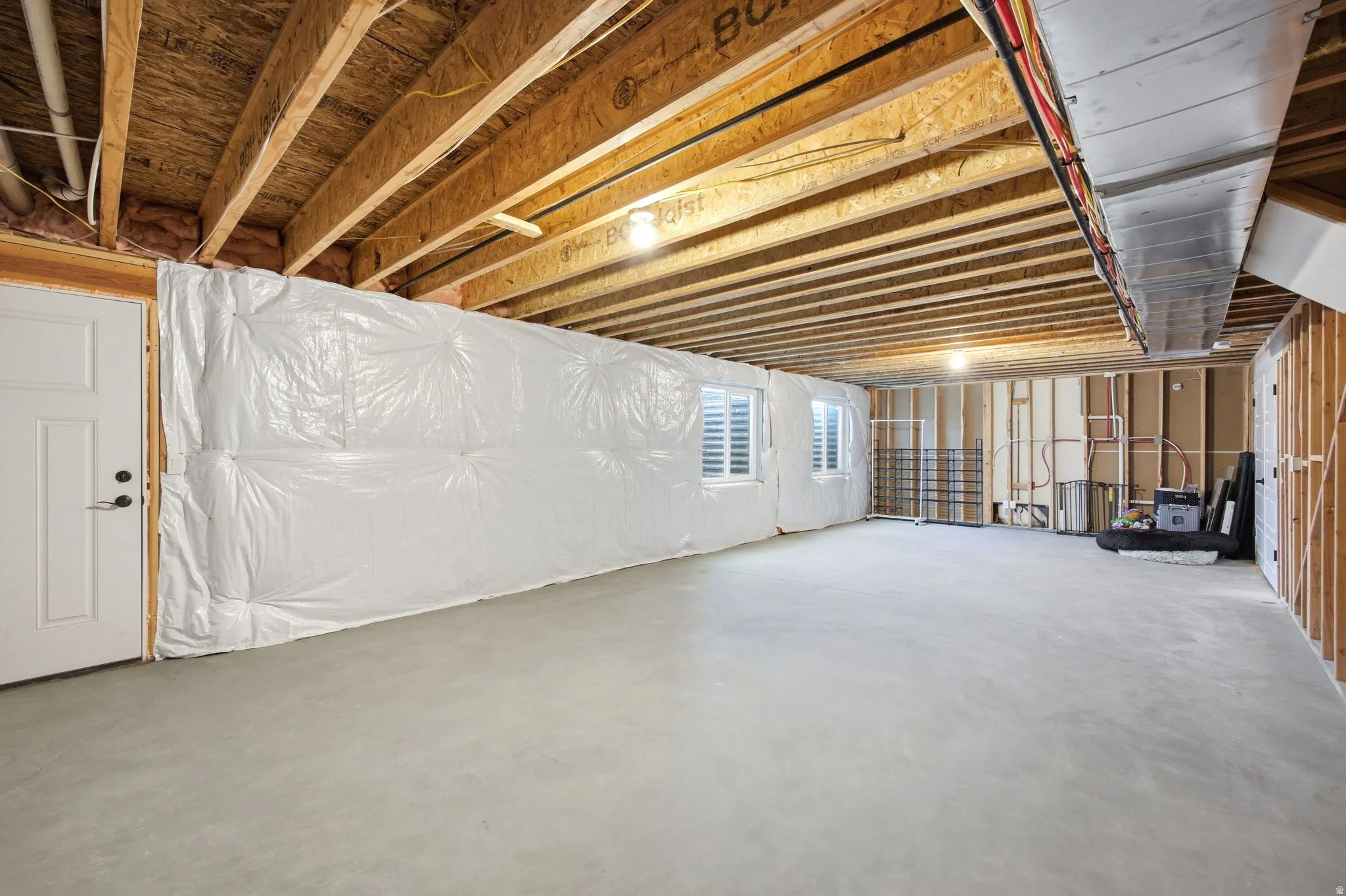 Unfinished basement already plumbed with bar