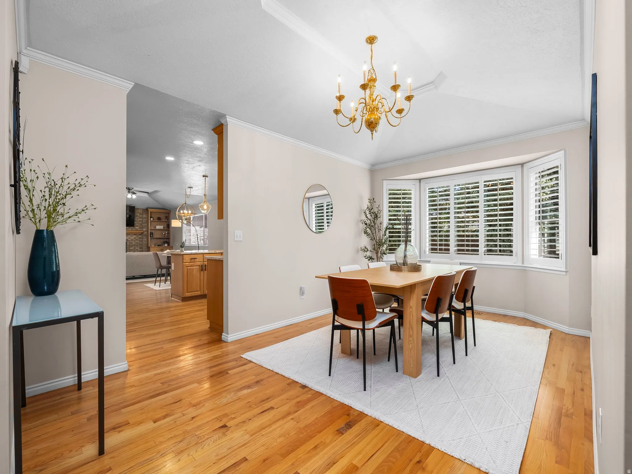 Formal dining area featuring hardwood flooring