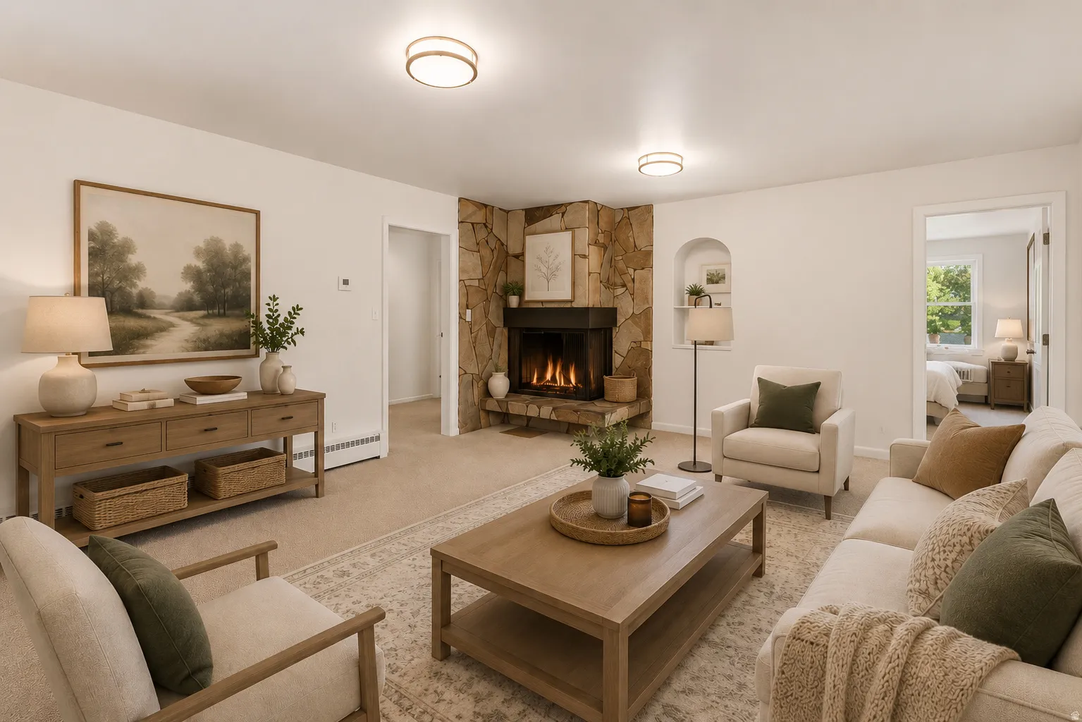 AI image of staged front room