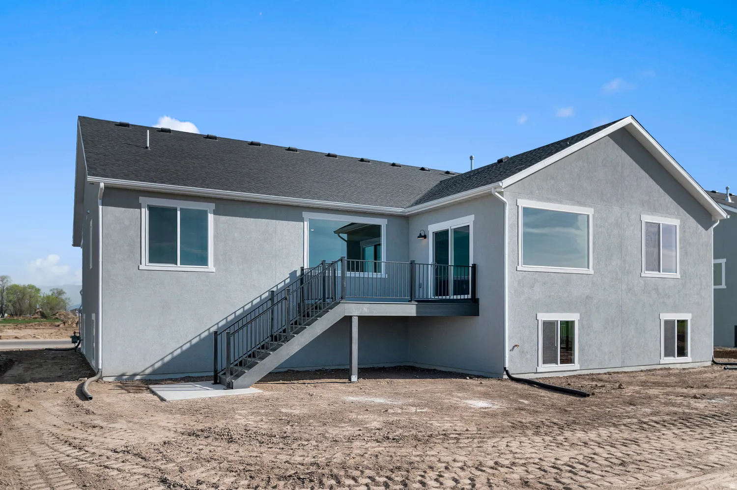 Exterior stucco finish in a neutral tone