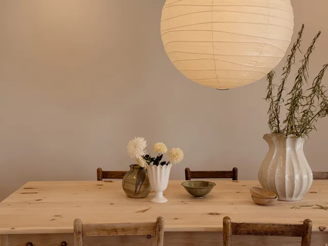 Warm-toned wall providing a neutral backdrop