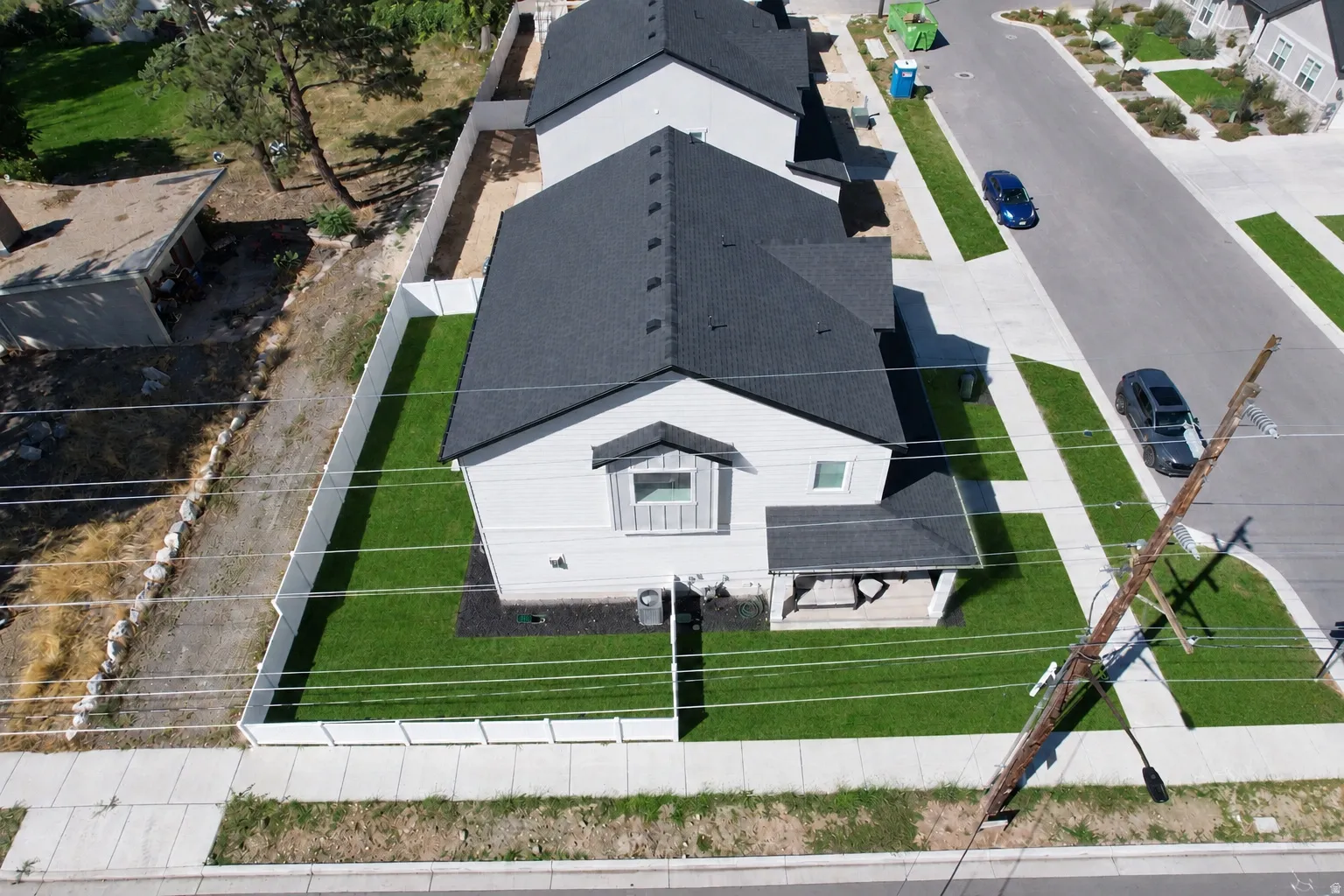 fully fenced backyard