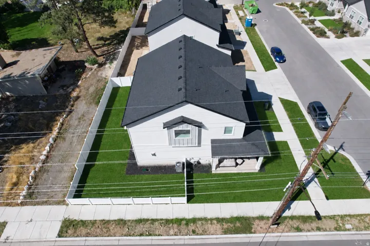 fully fenced backyard