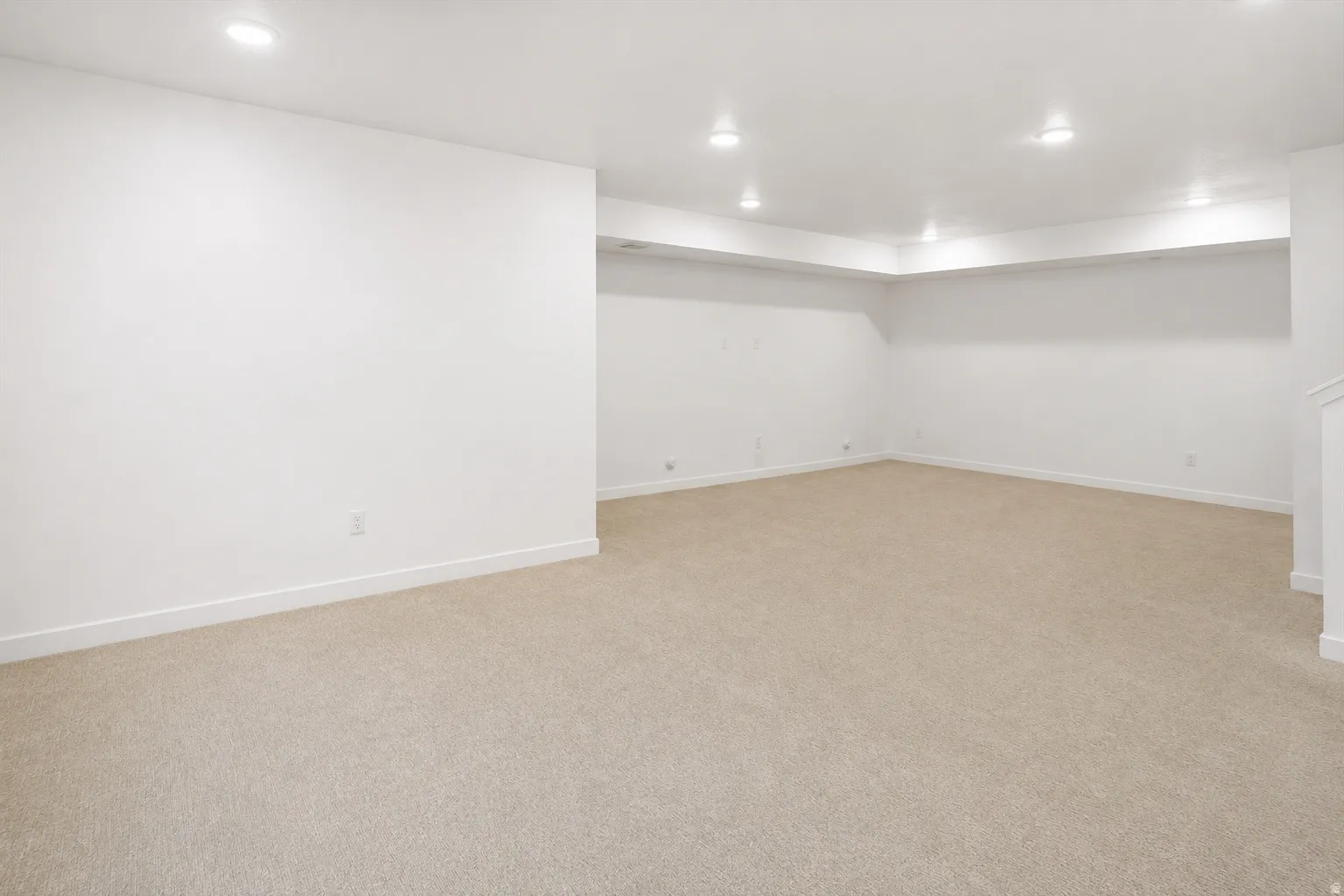 9ft ceiling builder finished basement with 2 flex spaces for a media room, office, gym, playroom, hobby area, guest retreat, or 5th bedroom depending on municipality rules.