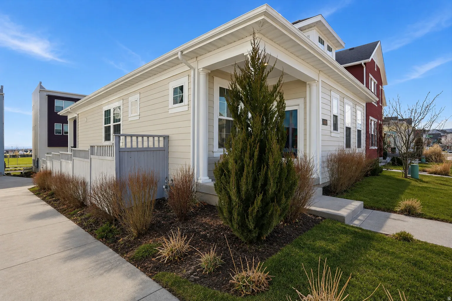 Fully fenced corner lot.