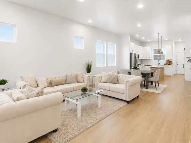 Open-concept living space professionally designed featuring with 10ft ceilings, quartz counter tops throughout, and lots of windows for so much natural light! Sink-free island