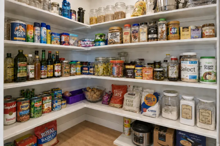 Main floor pantry with ample storage capacity.