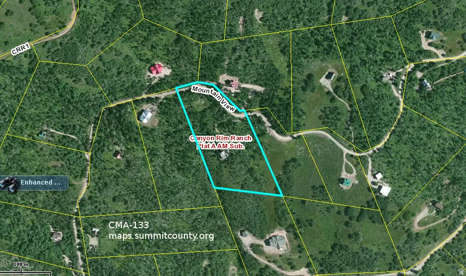 Aerial plat showing lot boundaries.