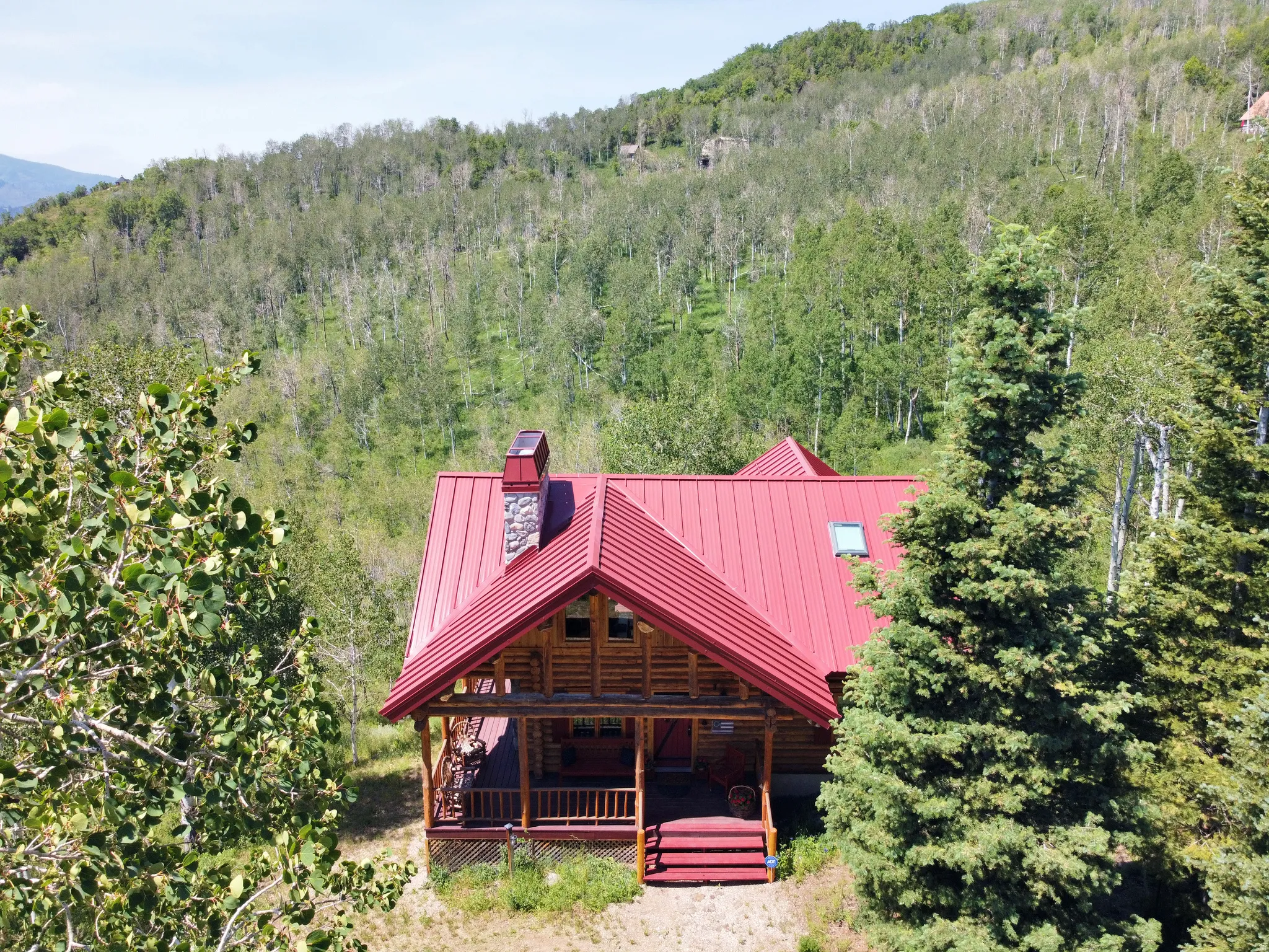 Front of cabin aerial view