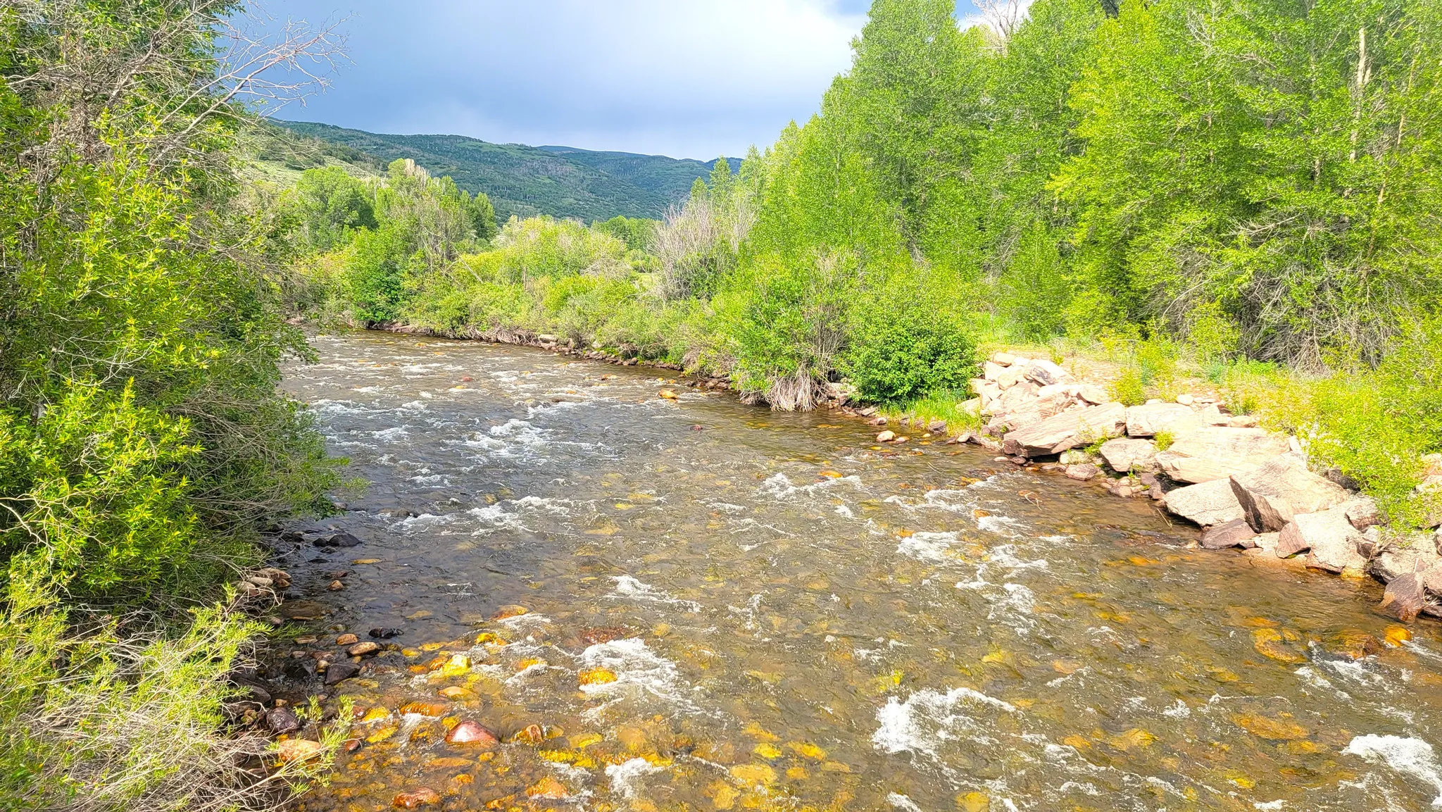 The Weber River from the Canyon Rim Ranches Bridge.