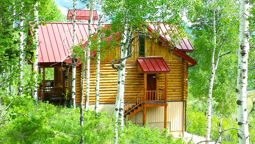 The north side door and covered porch provide entry to the mud room.