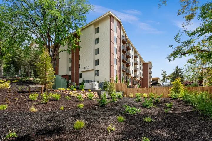 Freshly landscaped front of building