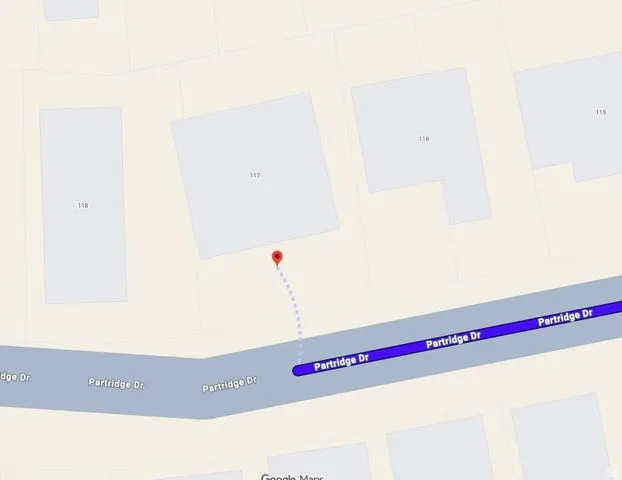 Location Map. Displaying the geographic position of the property relative to the adjacent street and structures