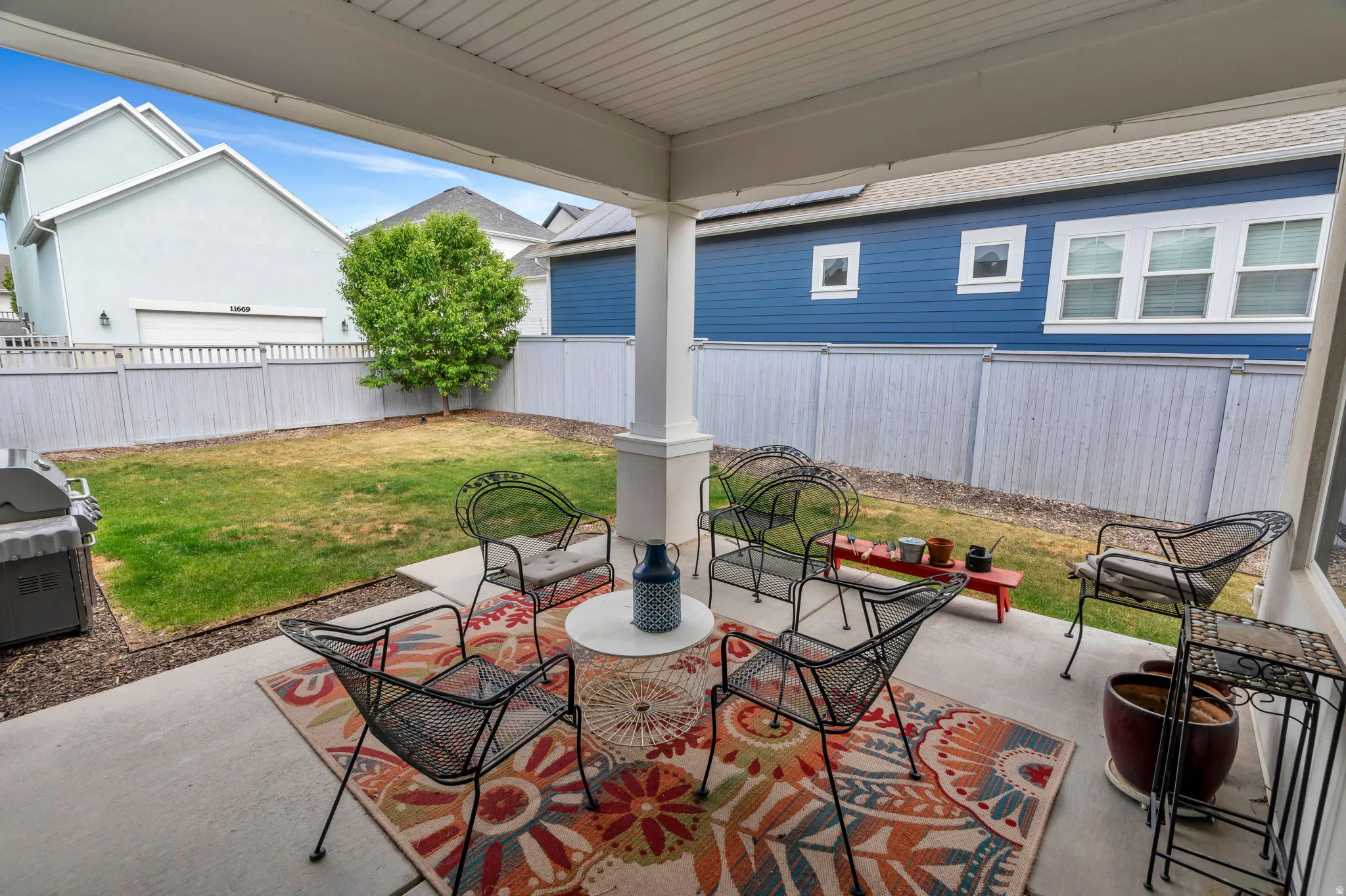 Private covered patio