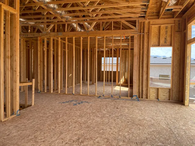 Interior framing showcasing a spacious layout