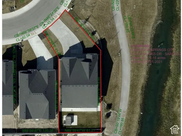Utah County Parcel Map. Presenting an aerial overview of the property with boundary details