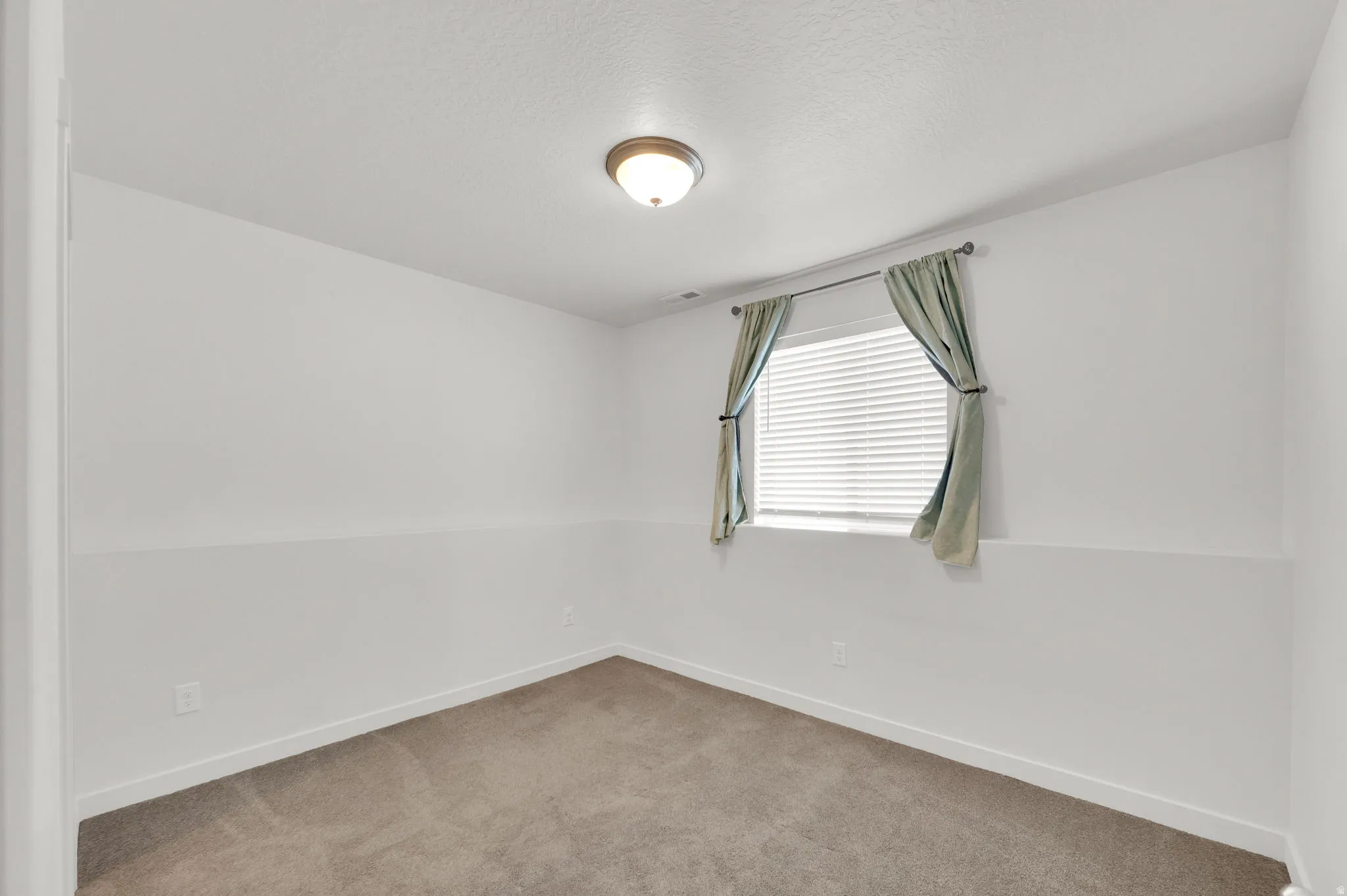 Room with neutral-toned carpet flooring and white walls