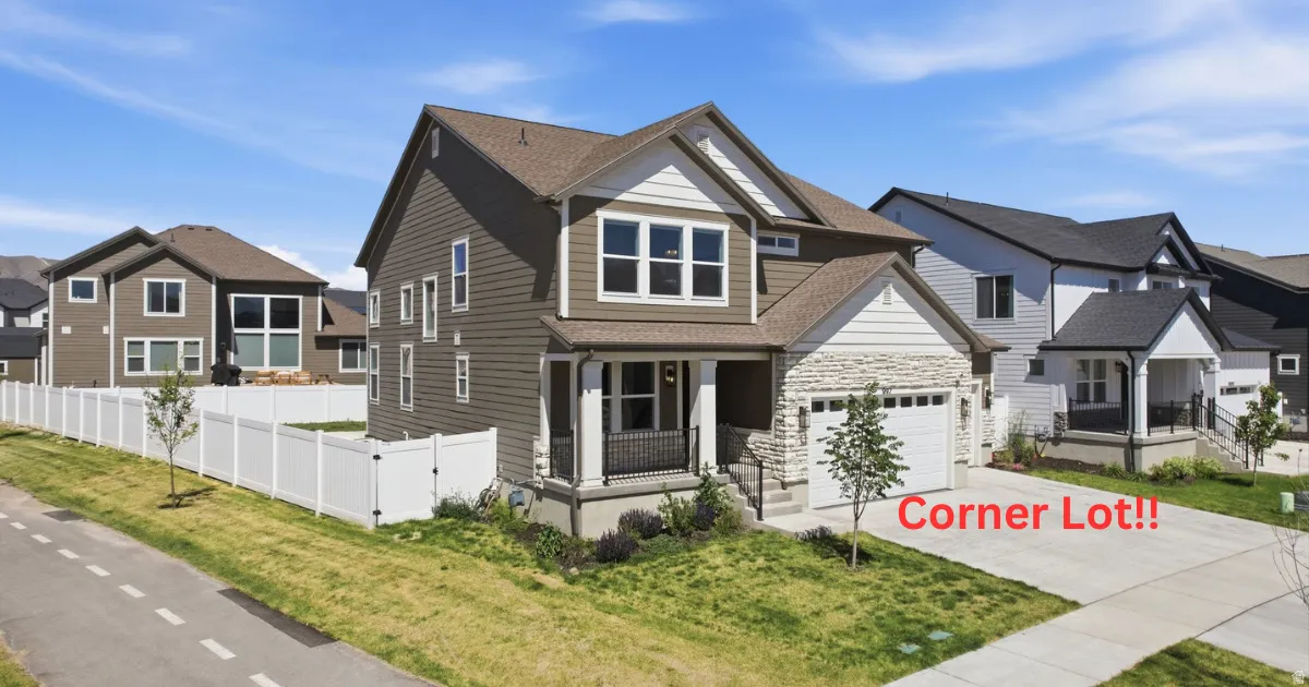 Corner lot, larger lot than other homes, .15 acres