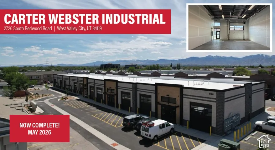 Industrial Property Advertisement. Presenting an industrial building with specific completion date and location details