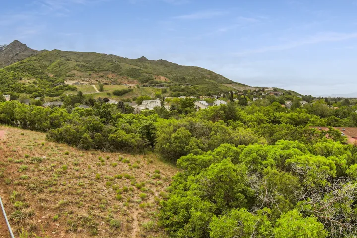 Expansive hillside property featuring mature trees and panoramic mountain and valley scenery