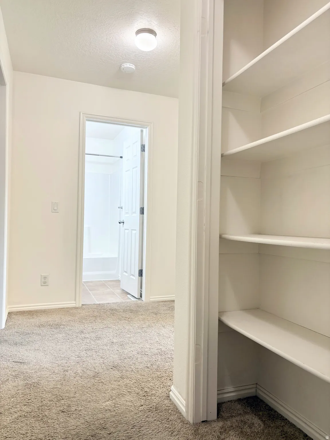 Built-in shelving unit providing ample storage