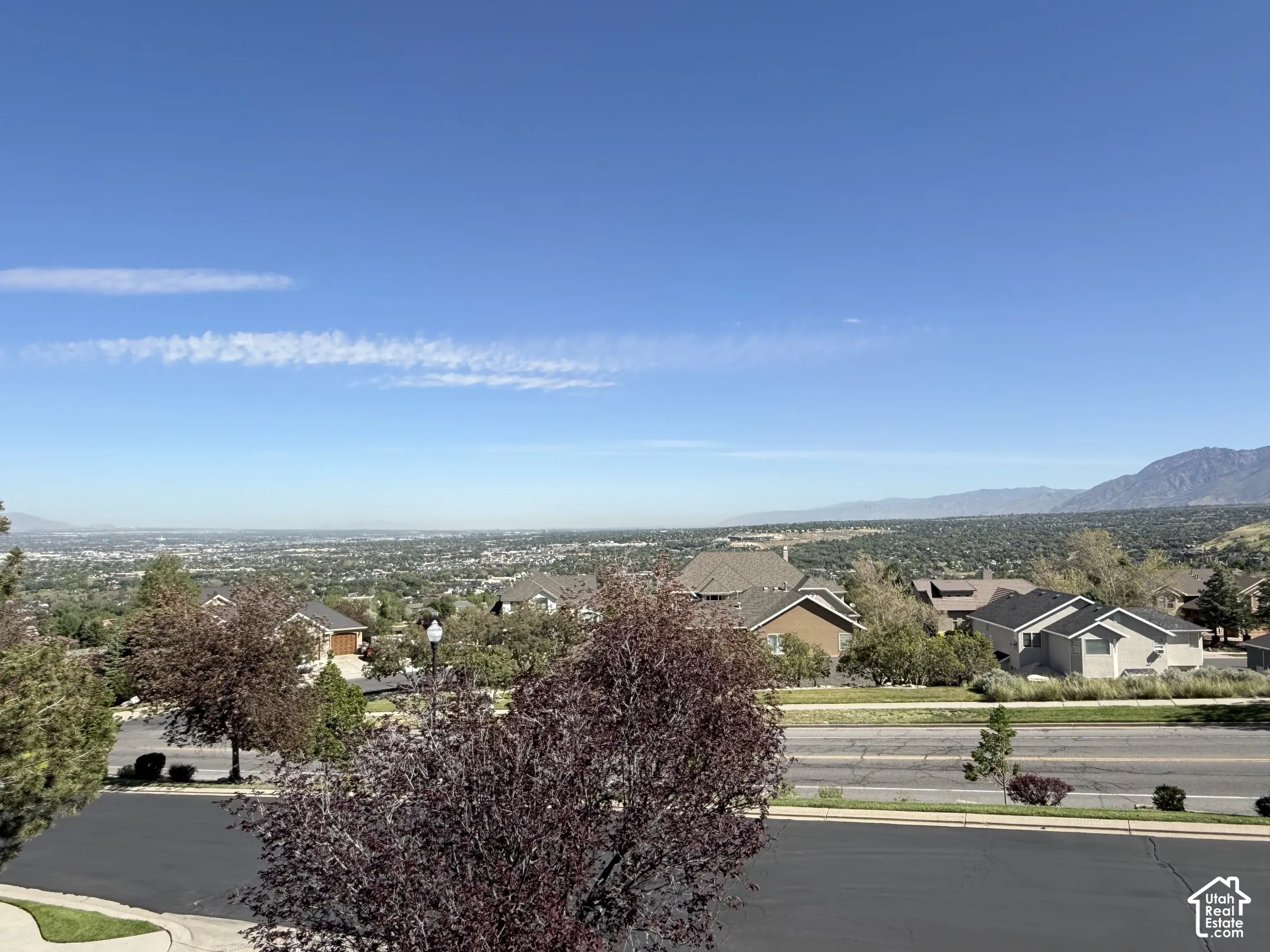 Expansive mountain and valley scenery